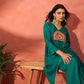 InWeave Teal Triangle Patch Kurta Set - Swadesiicart