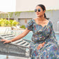 Tikhi Imli Floral printed ruffled saree | Swadesiicart