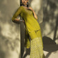 Juniper Green Georgette Festive Embroidered Printed Straight Skd For Women | Swadesiicart