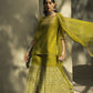 Juniper Green Georgette Festive Embroidered Printed Straight Skd For Women | Swadesiicart