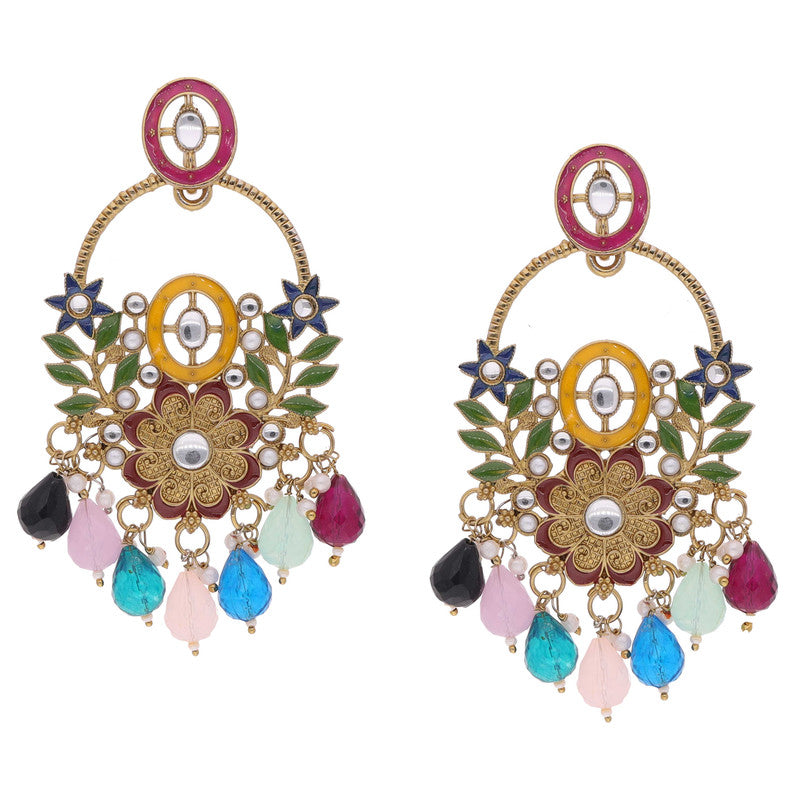 Tehzeeb Creations Multi Beads Multi Colour Earrings | Swadesiicart