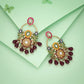 Tehzeeb Creations Pink Beads Multi Colour Earrings | Swadesiicart