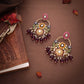 Tehzeeb Creations Pink Beads Multi Colour Earrings | Swadesiicart