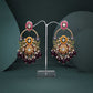 Tehzeeb Creations Pink Beads Multi Colour Earrings | Swadesiicart