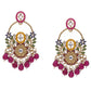 Tehzeeb Creations Pink Beads Multi Colour Earrings | Swadesiicart