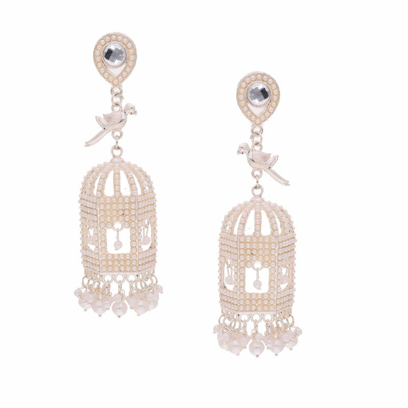 Tehzeeb Creations Gold-Polished Parrot Design Earrings | Swadesiicart