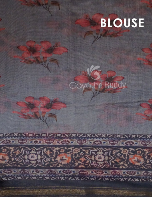 Off White Colour Printed Semi Chanderi Design Saree By Gayathri Reddy Designer Studio | Swadesiicart