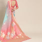 Saree Mall Pink & Blue Floral Dyed Banarasi Saree | Swadesiicart