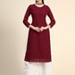 Kalini Paisley Embroidered Chikankari Georgette Straight Regular Kurta | Swadesiicart