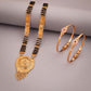 Tehzeeb Creations Gold-Polished Mangalsutra With Pair Of Bangle | Swadesiicart
