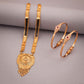 Tehzeeb Creations Gold-Polished Mangalsutra With Pair Of Bangle | Swadesiicart