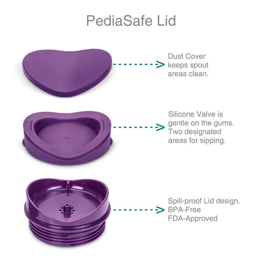 Vaya Drynk Stainless Steel Tumbler with Spill-Proof PediaSafe Lid - 350ml (Purple) | Swadesiicart