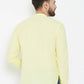 Even Apparels Yellow Color Band Collar Pure Cotton Men's Kurta | Swadesiicart