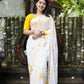 Yellow Poly Georgette Tie and Dye Saree with Unstitched Blouse - Hiral Fashion | Swadesiicart