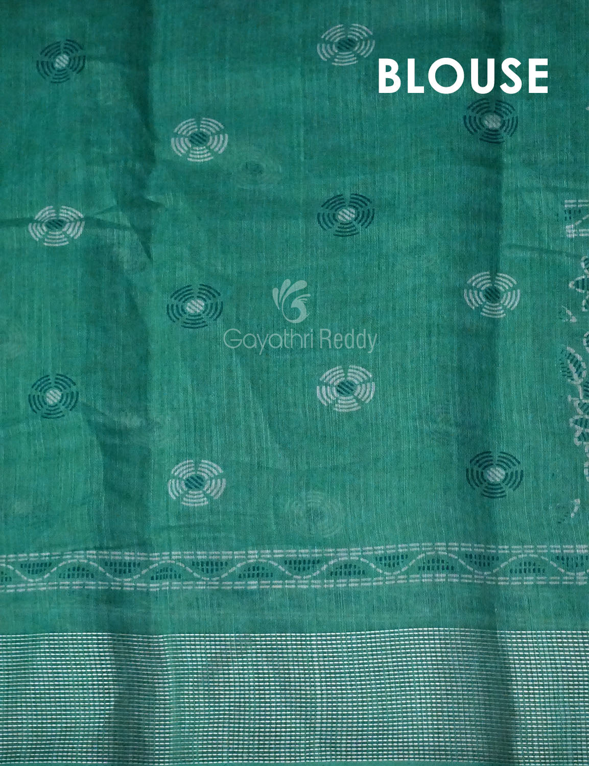 Sea Green Colour Printed Semi Chanderi Design Saree By Gayathri Reddy Designer Studio | Swadesiicart