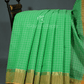 Light Green With Checks Pure Mangalgiri Cotton Saree By Gayathri Reddy Designer Studio | Swadesiicart