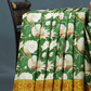 Block Print Mango Green Coloured Mulmul Cotton Saree By Gayathri Reddy Designer Studio | Swadesiicart