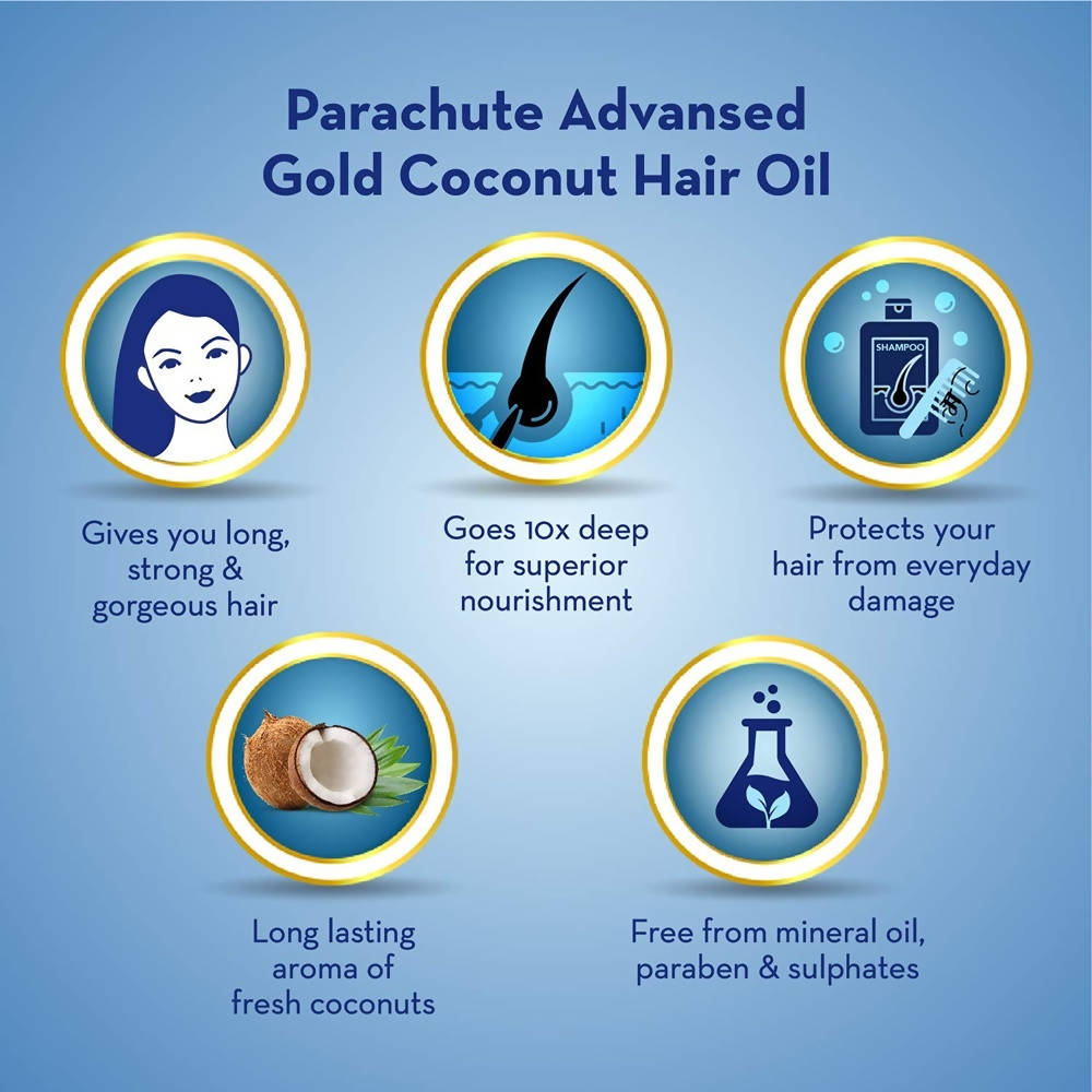 Parachute Advansed Gold Coconut Hair Oil - Swadesiicart
