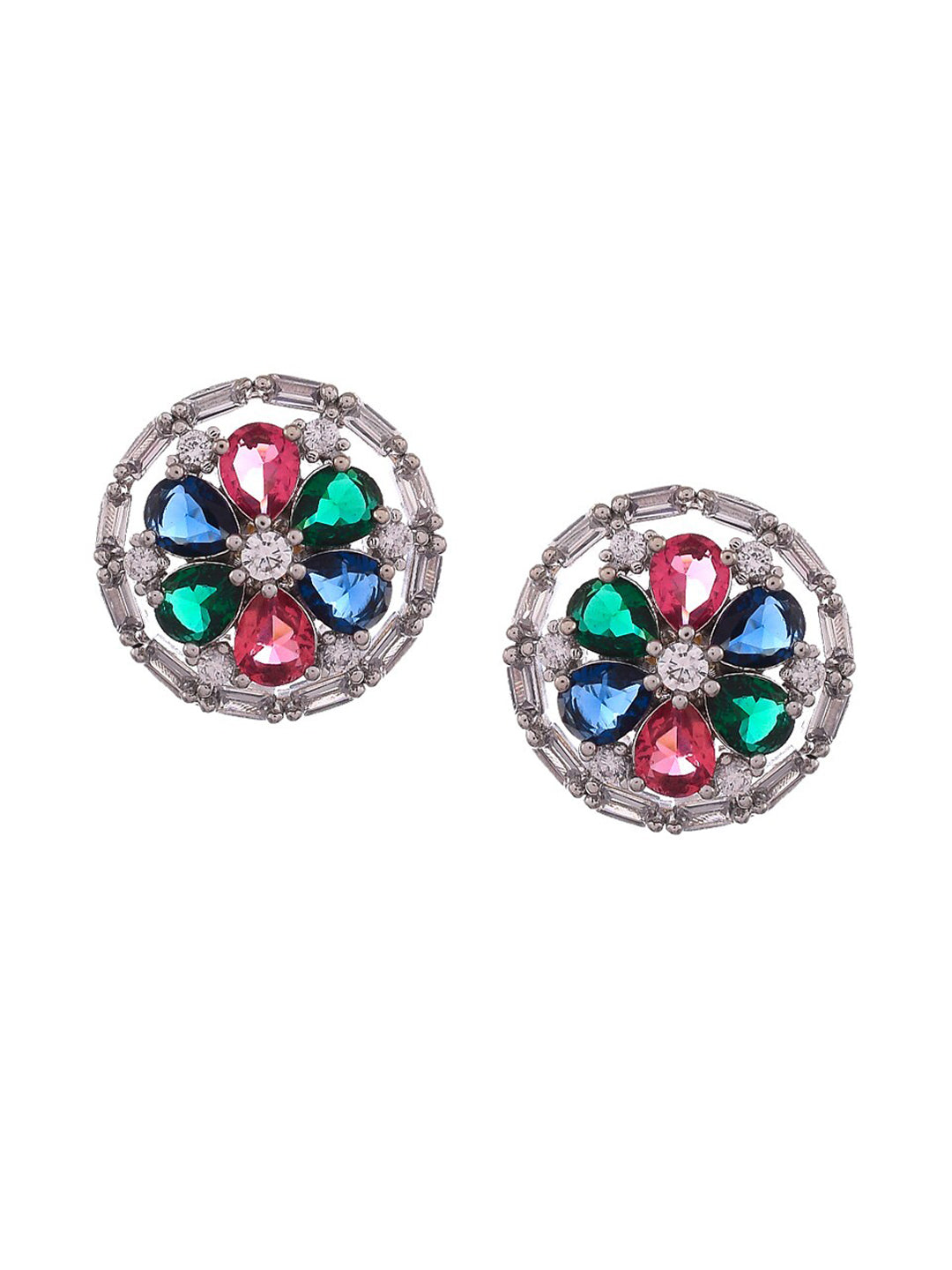 Shoshaa Multicoloured Contemporary Studs Earrings | Swadesiicart