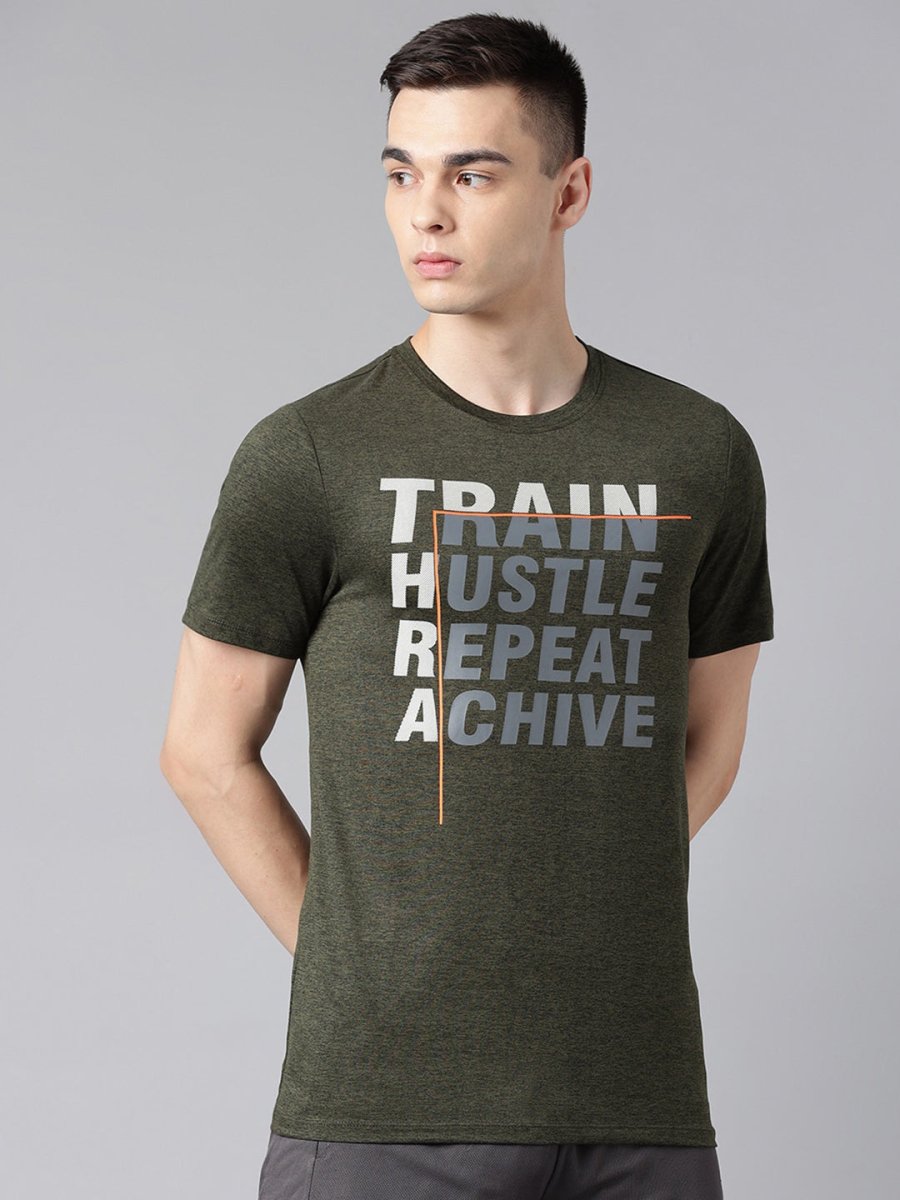Alcis Typography Printed Dry Tech Slim Fit T-shirt | Swadesiicart