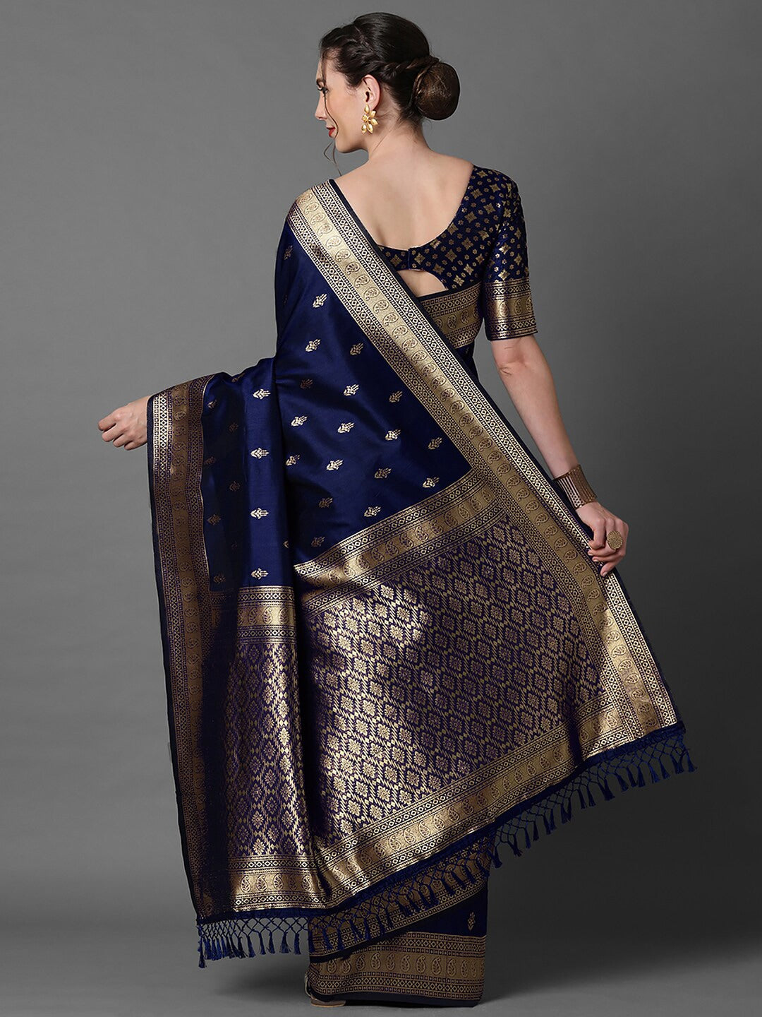 Mitera Ethnic Motifs Woven Design Zari Banarasi Saree | Swadesiicart