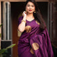 Purple Silk Woven Saree with Unstitched Blouse - Hiral Fashion | Swadesiicart
