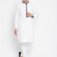 Even Apparels White Pure Cotton Men's Kurta With Contrast Collar And Placket | Swadesiicart