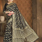 Vardha Black Woven Zari Jaal Banarasi Saree | Swadesiicart