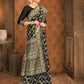 Vardha Black Woven Zari Jaal Banarasi Saree | Swadesiicart