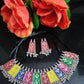 Tehzeeb Creations Women's Multi Colour Meenakari Oxidised Necklace Set - Swadesiicart