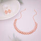 Tehzeeb Creationss Rose Gold Polish Baby Pink Colour Necklace With Pair Of Earrings - Swadesiicart