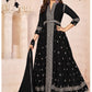 Anaita Black Embroidered Faux Georgette Anarkali Suit