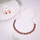 Tehzeeb Creationss Rose Gold Polish Black Colour Necklace With Pair Of Earrings - Swadesiicart