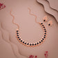 Tehzeeb Creationss Rose Gold Polish Black Colour Necklace With Pair Of Earrings - Swadesiicart