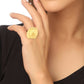 NVR Women's Western Gold-Polished Ajustable Finger Ring | Swadesiicart