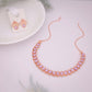 Tehzeeb Creationss Rose Gold Polish Lavender Colour Necklace With Pair Of Earrings - Swadesiicart