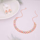 Tehzeeb Creationss Rose Gold Polish Multi Colour Necklace With Pair Of Earrings - Swadesiicart