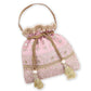 Masq Pink & Gold-Toned Embellished Potli Clutch