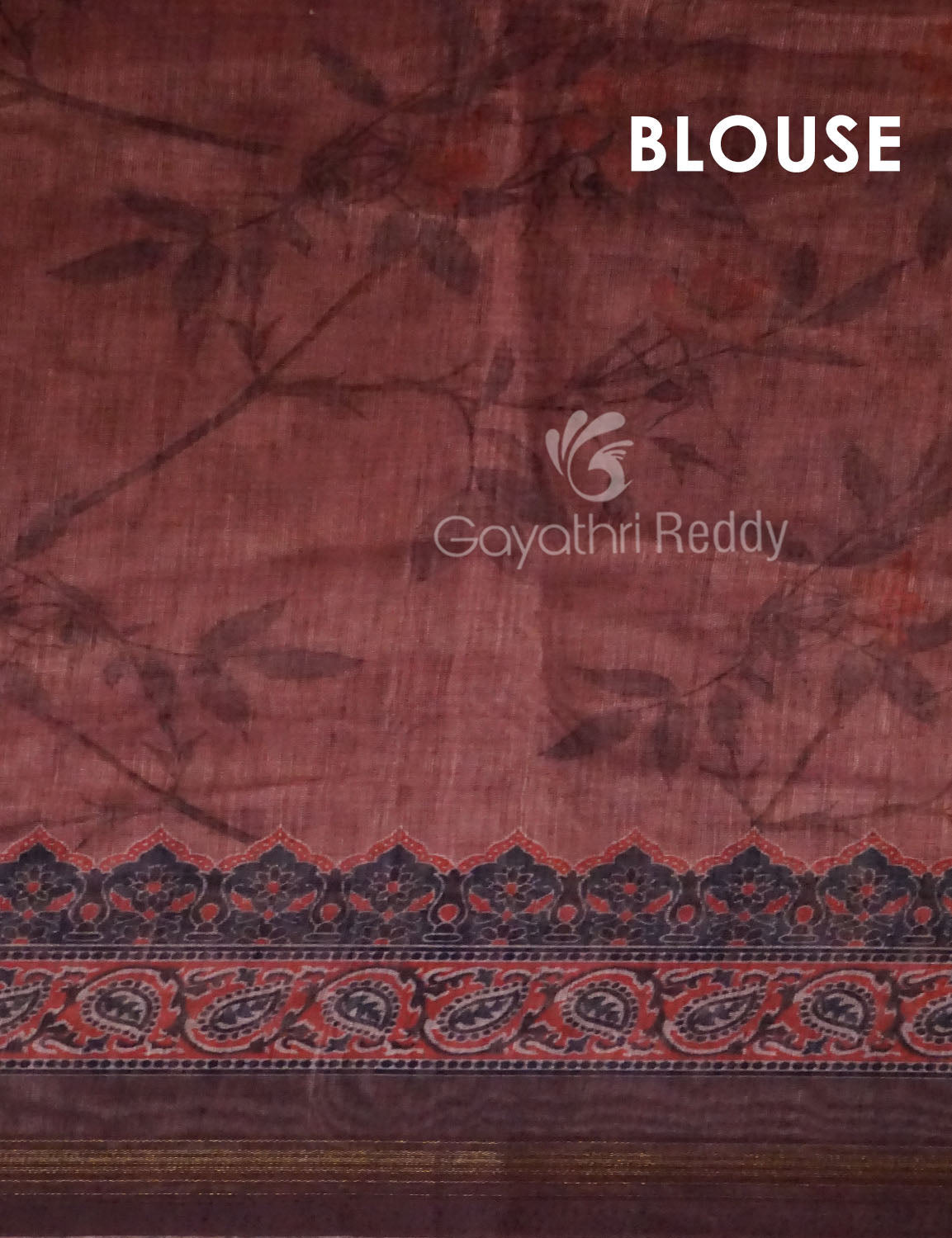 Light Brown Colour Print Design Semi Chanderi Saree By Gayathri Reddy Designer Studio | Swadesiicart