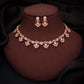 Tehzeeb Creations Gold-Polished Baby Pink Colour Necklace With Earrings - Swadesiicart