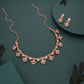 Tehzeeb Creations Gold-Polished Baby Pink Colour Necklace With Earrings - Swadesiicart