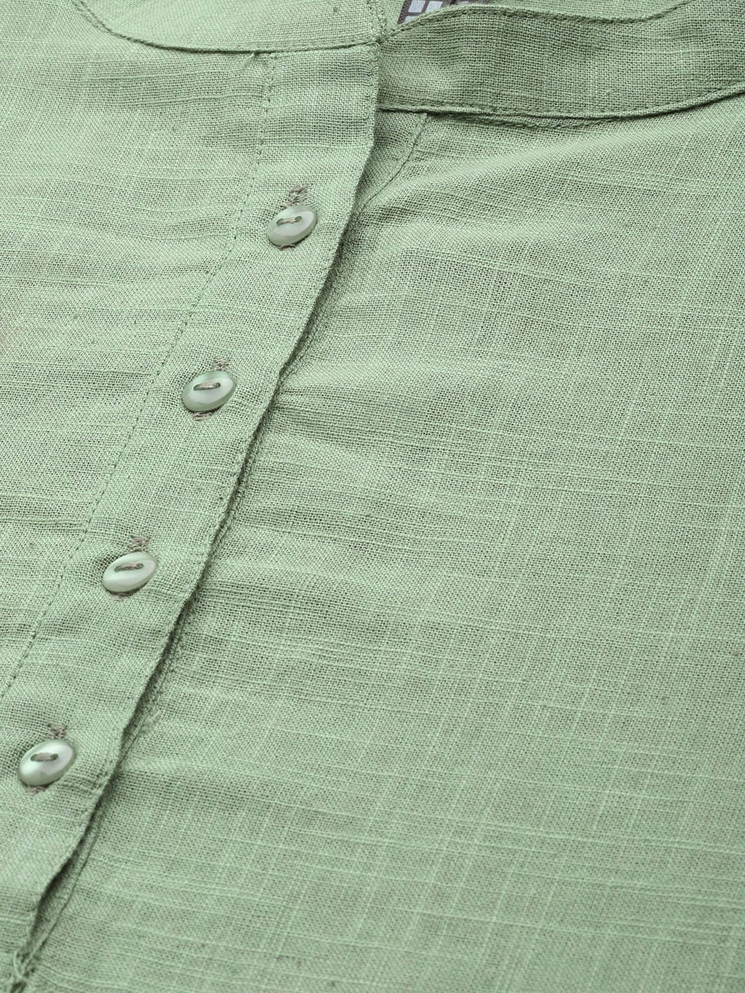 HERE&NOW Women Mint Green Pakistani Style Kurta - Swadesiicart