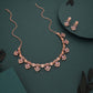 Tehzeeb Creations Gold-Polished Lavender Colour Necklace With Earrings - Swadesiicart