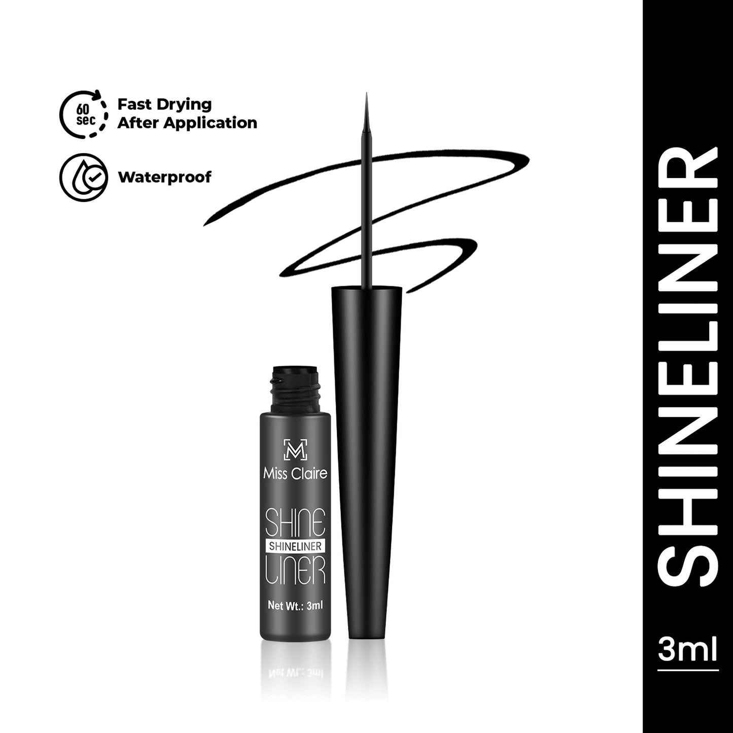 Miss Claire Shine Liner - Black | Swadesiicart