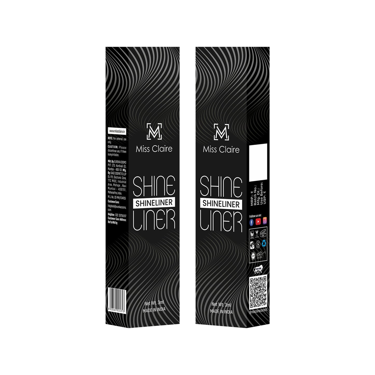 Miss Claire Shine Liner - Black | Swadesiicart
