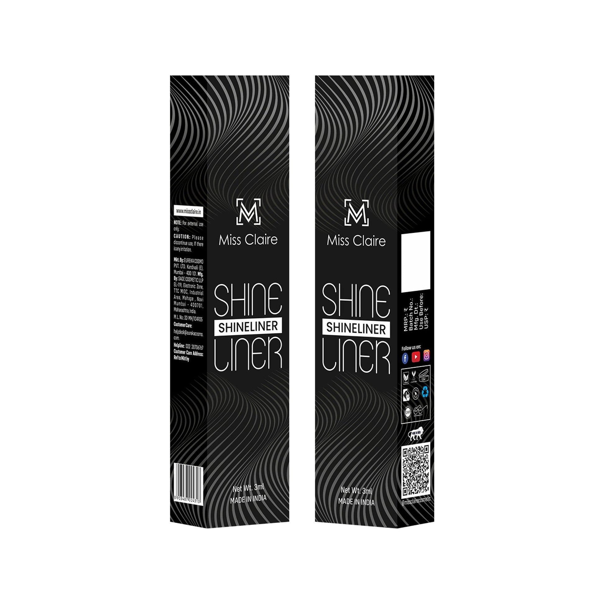 Miss Claire Shine Liner - Black | Swadesiicart