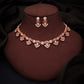 Tehzeeb Creations Gold-Polished Lavender Colour Necklace With Earrings - Swadesiicart