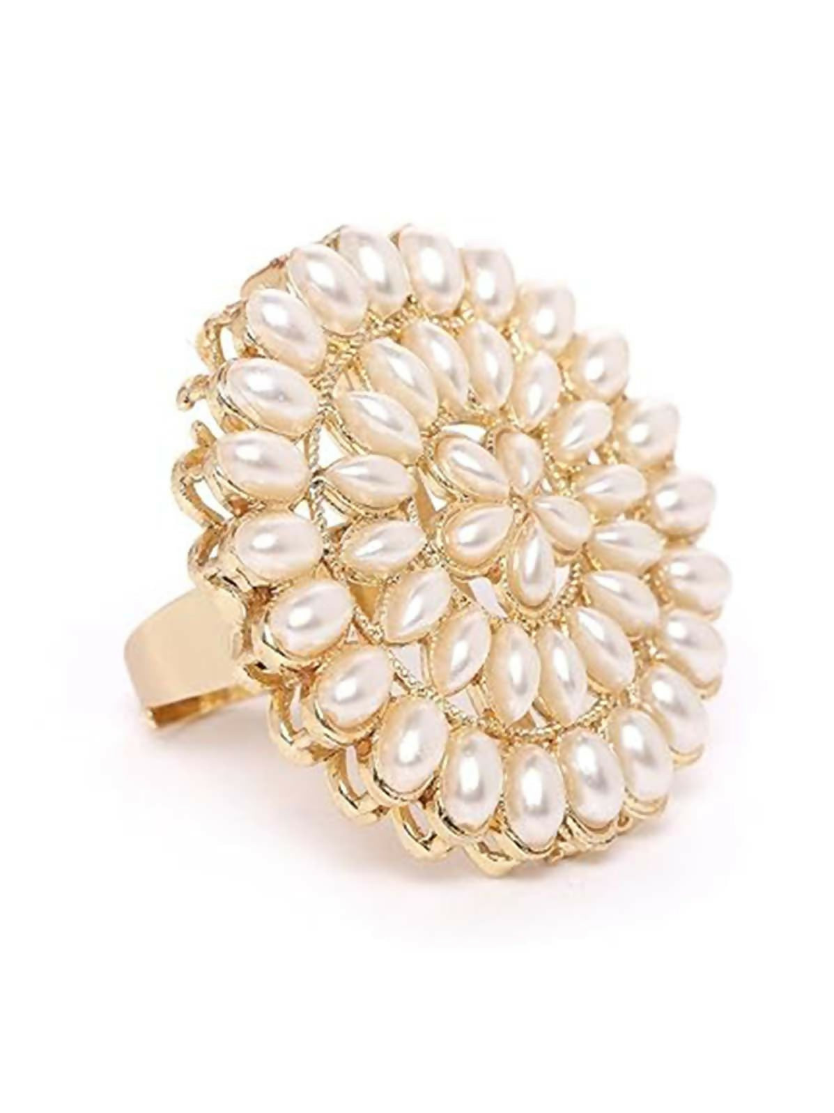 Joban Fashion Golden Brass Adjustable Ring | Swadesiicart