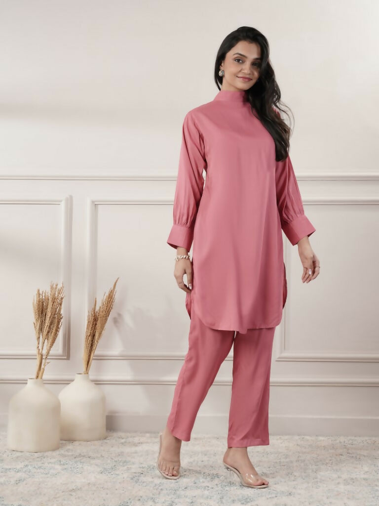 Joban Fashion Women's Rayon Peach Co-Ord Set - Swadesiicart