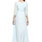 Ahalyaa Women Blue & Silver-Coloured Yoke Design A-Line Kurta | Swadesiicart
